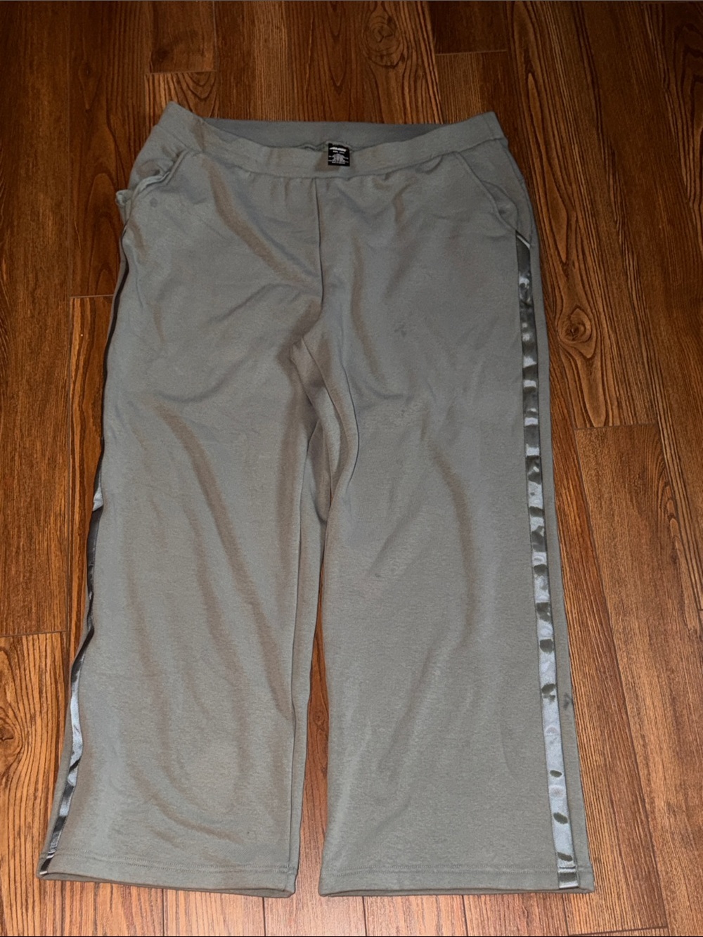 Green Track Pants with Side Stripe